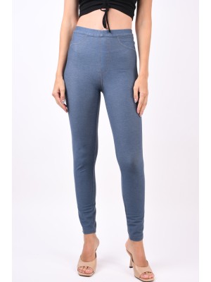 Women Leggings Finteks Finmeluza Dark Blue Denim